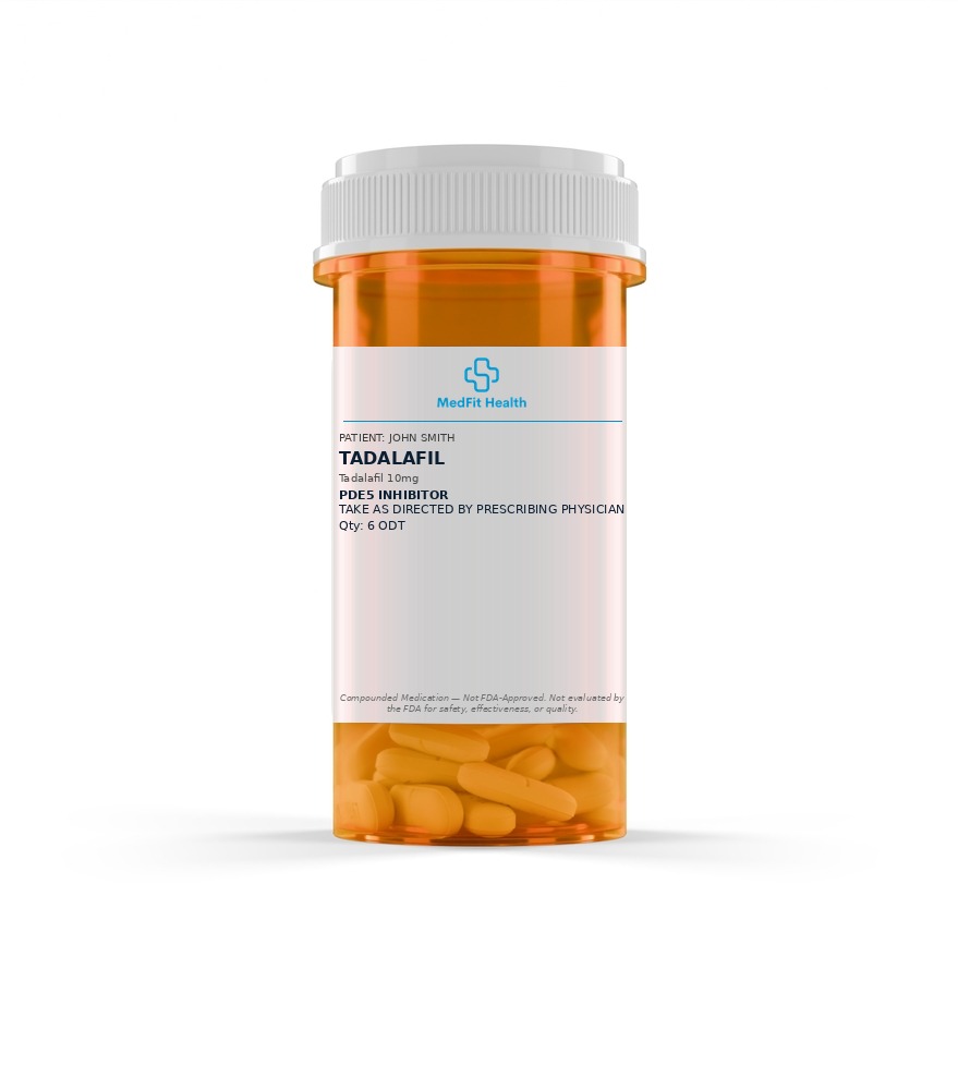 Tadalafil prescription bottle (placeholder label)